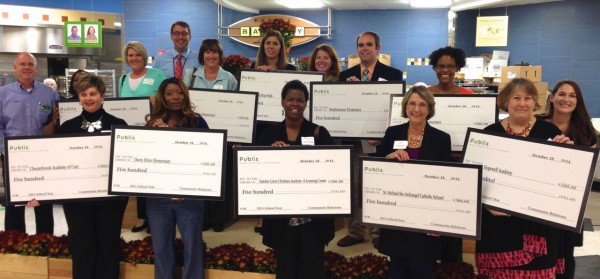 Publix awarded 10 nearby schools $500 each at their opening event