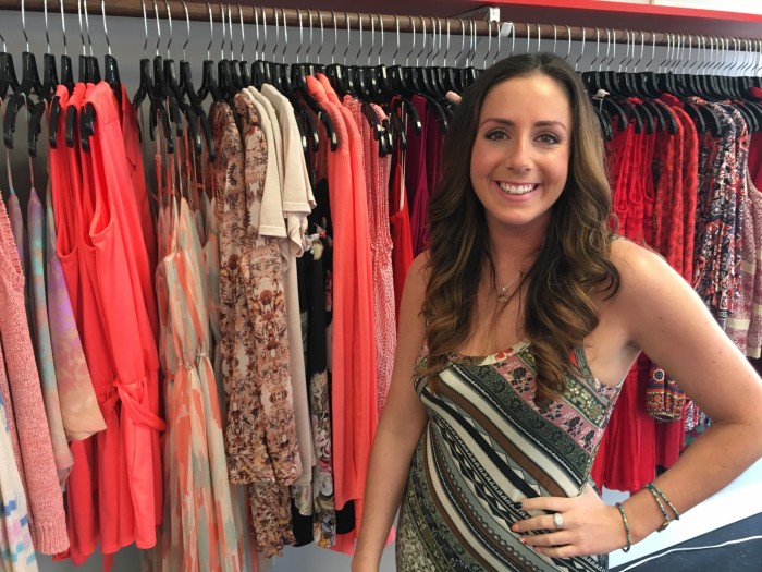 Karly Hankin, design director and buyer for Peachy Keen in Harrison Point, believes coral from light to bright is a key fashion color for her customer.