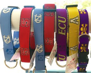 College-themed pet collars at Woofgang Bakery in Stone Creek Village $24.95